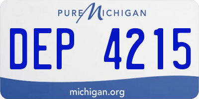 MI license plate DEP4215