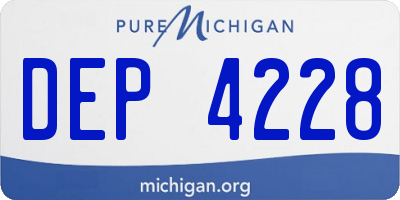 MI license plate DEP4228