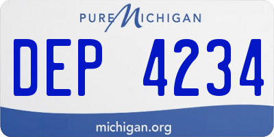 MI license plate DEP4234