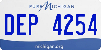 MI license plate DEP4254