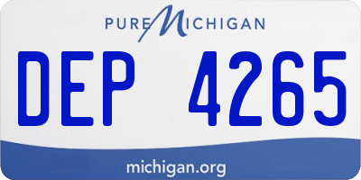 MI license plate DEP4265