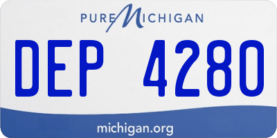 MI license plate DEP4280