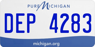 MI license plate DEP4283