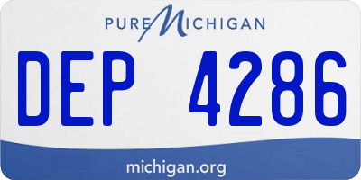 MI license plate DEP4286