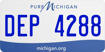 MI license plate DEP4288