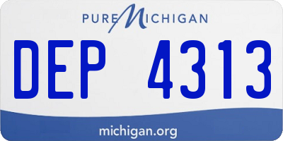 MI license plate DEP4313