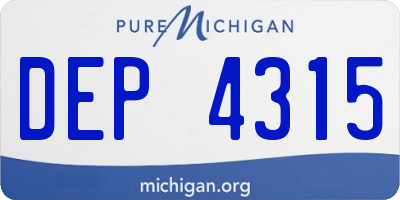 MI license plate DEP4315