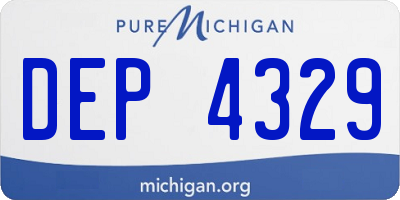 MI license plate DEP4329