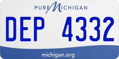 MI license plate DEP4332