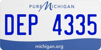 MI license plate DEP4335