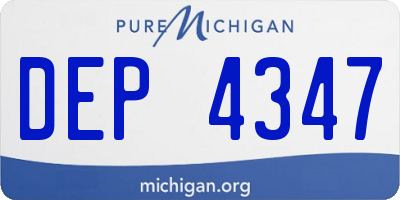 MI license plate DEP4347