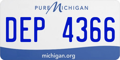 MI license plate DEP4366