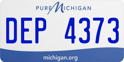 MI license plate DEP4373