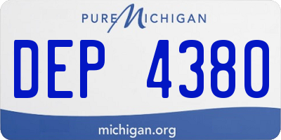 MI license plate DEP4380