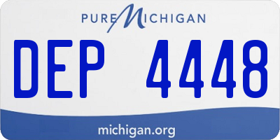 MI license plate DEP4448