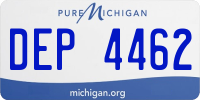 MI license plate DEP4462