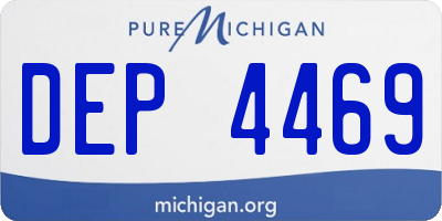 MI license plate DEP4469