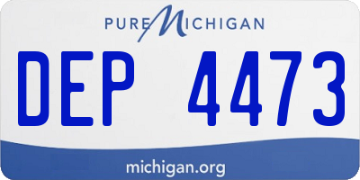 MI license plate DEP4473