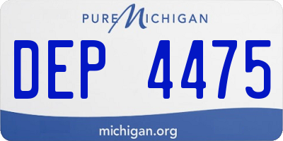 MI license plate DEP4475