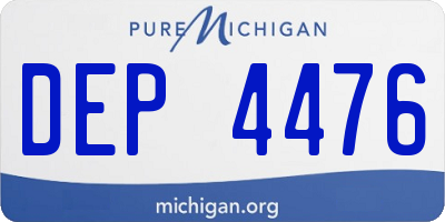 MI license plate DEP4476