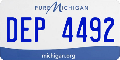 MI license plate DEP4492