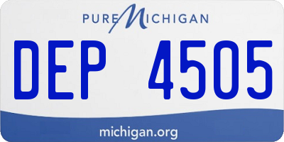 MI license plate DEP4505
