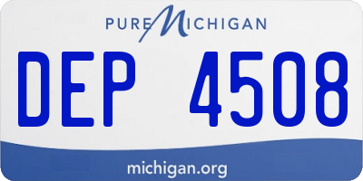 MI license plate DEP4508