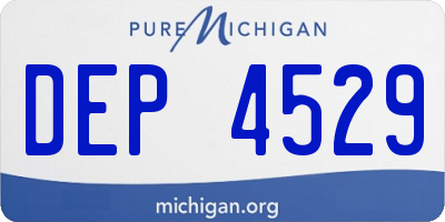MI license plate DEP4529