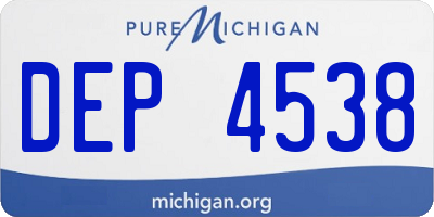 MI license plate DEP4538