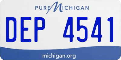 MI license plate DEP4541
