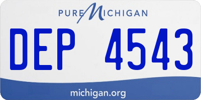 MI license plate DEP4543