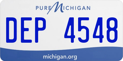 MI license plate DEP4548
