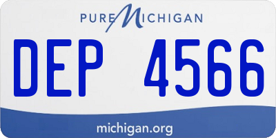 MI license plate DEP4566