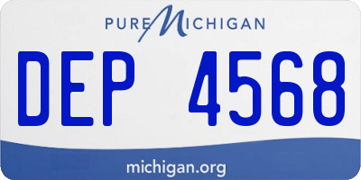 MI license plate DEP4568