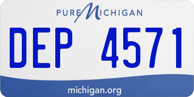 MI license plate DEP4571