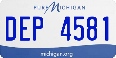MI license plate DEP4581