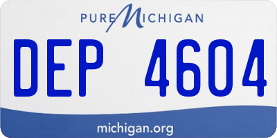 MI license plate DEP4604