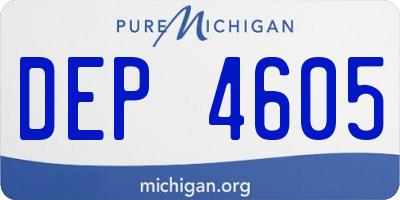 MI license plate DEP4605