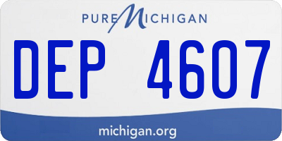 MI license plate DEP4607