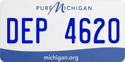 MI license plate DEP4620