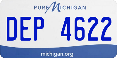 MI license plate DEP4622