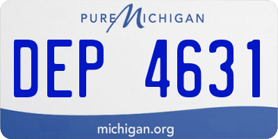 MI license plate DEP4631