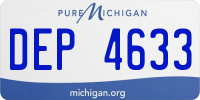 MI license plate DEP4633