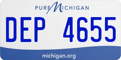 MI license plate DEP4655