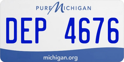 MI license plate DEP4676