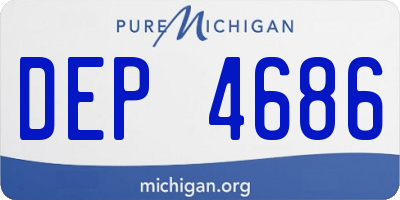 MI license plate DEP4686