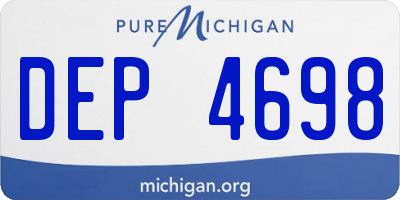MI license plate DEP4698