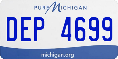 MI license plate DEP4699