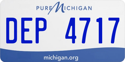 MI license plate DEP4717