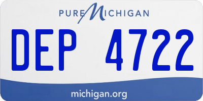 MI license plate DEP4722